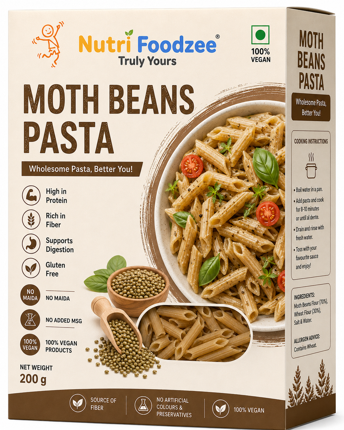 Moth Beans Pasta (Pack of 1 - 200 gms)