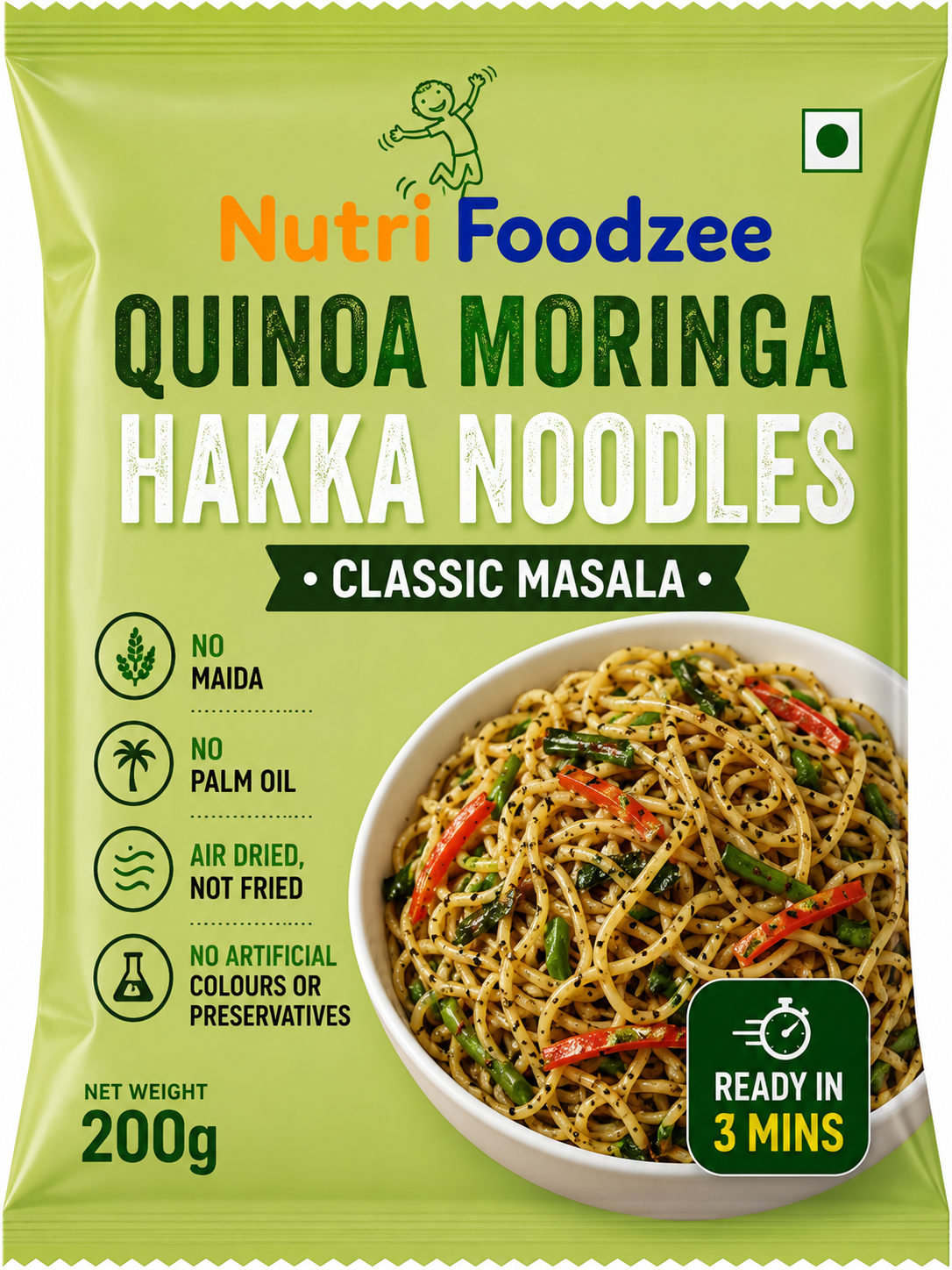 Quinoa Moringa Noodles (Pack of 1 - 200 gms)